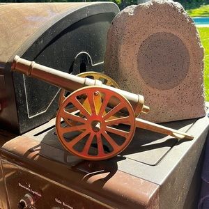 Large vintage brass cannon